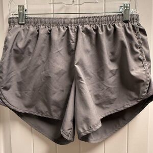 Nike Womens Dri Fit Shorts Size S Gray Built Ins Elastic Drawstring Jogging EUC